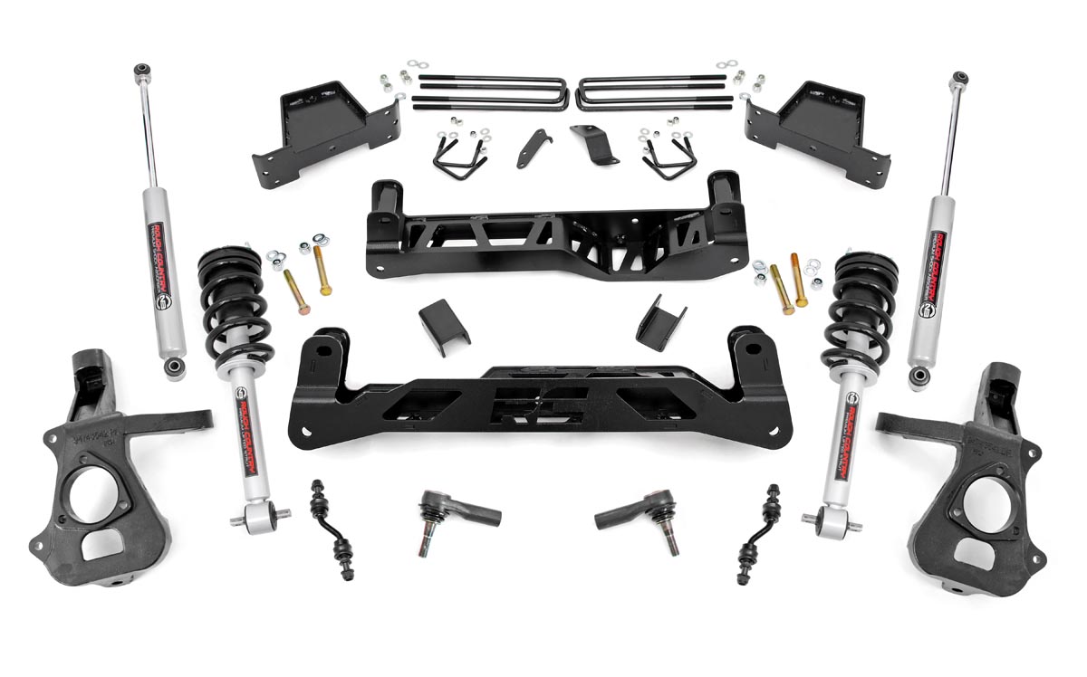 GMC Sierra 1500 Suspension Lift Kit - Rough Country - Alu/Stamp Steel, N3 Strut - '14-'18